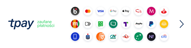 Miniaturki zaufanych płatności na stronie Portal DeltaGraphix.