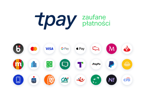Płatności online tpay: BLIK, Visa, Mastercard, Google Pay, Apple Pay, przelewy bankowe, PayPal