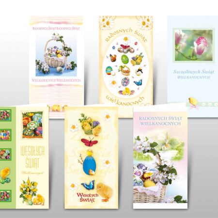 Kartka ozdobna wielkanocna świecka.