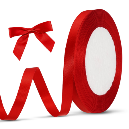 Wstążka rypsowa 1,2 cm x 25 y czerwona.