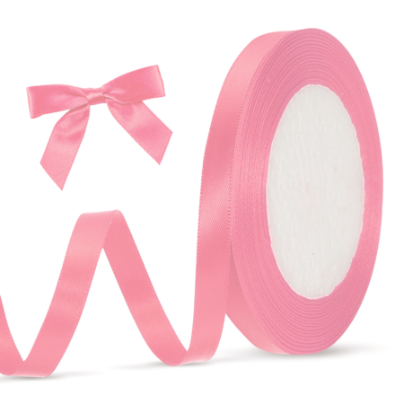 Wstążka rypsowa 1,2 cm x 25 y różowa.