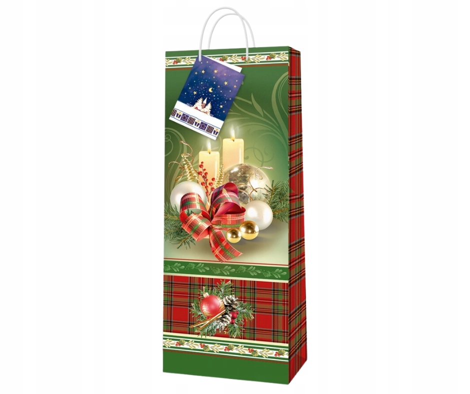 Torebka ozdobna bożonarodzeniowa, zielona.