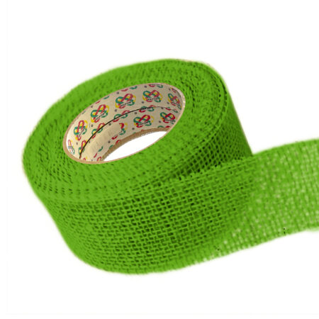 Taśma wstążka siatkowa zielona dekoracyjna 5cm x 10 metrów.