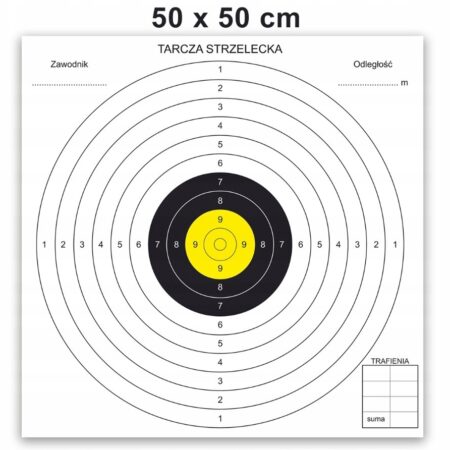Tarcze Strzeleckie Papierowe 50 x 50 cm.