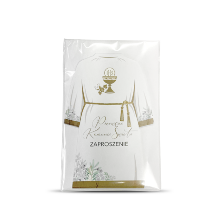Zaproszenie na uroczystość Pierwszej Komunii Świętej.