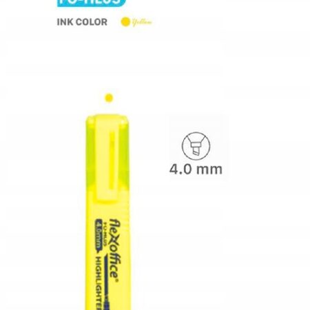 Flex Office szeroki zakreślacz w kolorze żółtym.