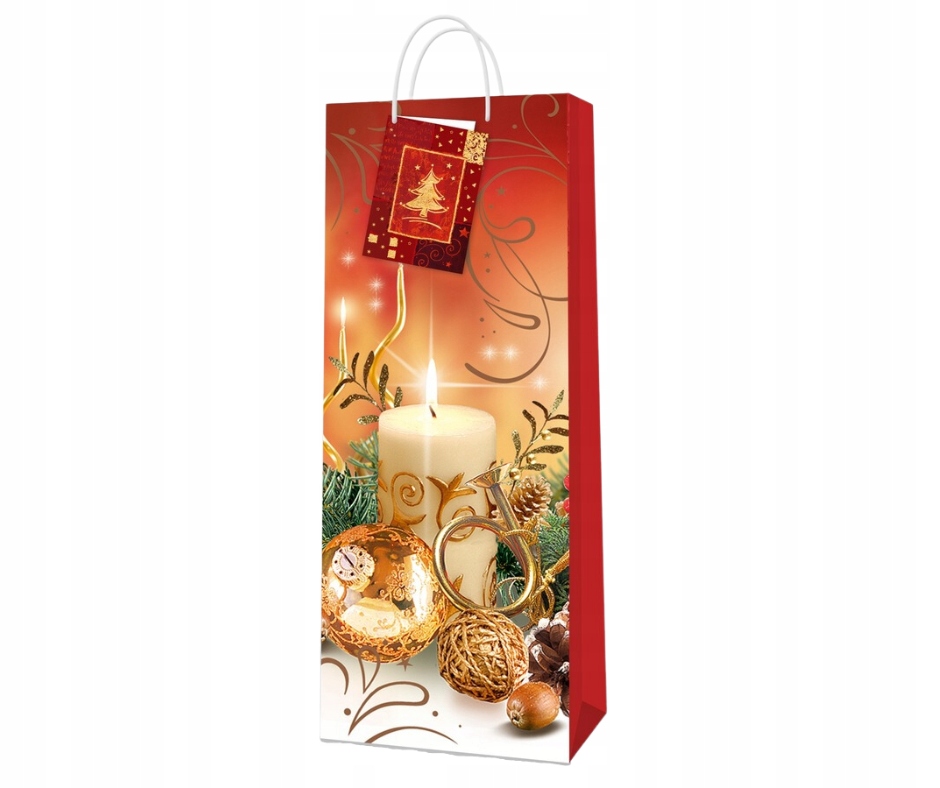 Torebka ozdobna bożonarodzeniowa, czerwona.