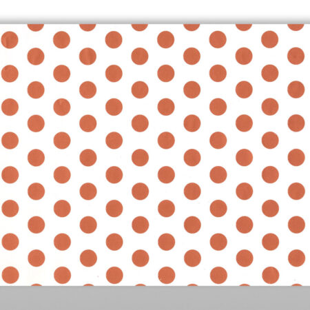 Papier do pakowania prezentów biały w ciemno pomarańczowe kółka