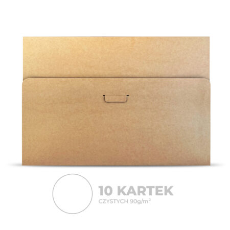 Teczka rysunkowa w formacie A3 w kolorze jasnego brązu + 10 kartek.