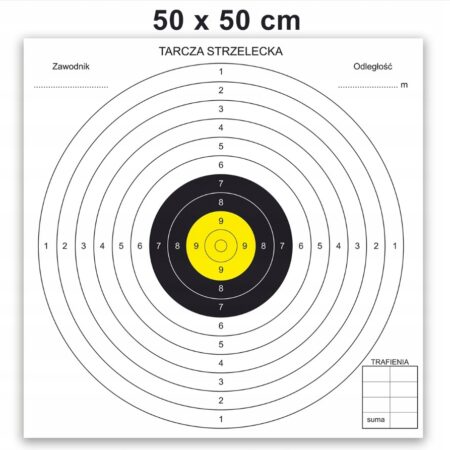 Tarcza strzelecka papierowa 50 x 50 cm.