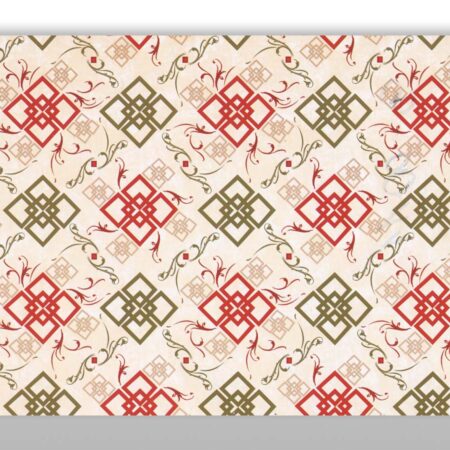 Papier do pakowania prezentów w czerwono zielone motywy geometryczne kraft