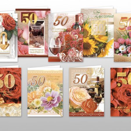 Kartki z okazji 50-tych urodzin.