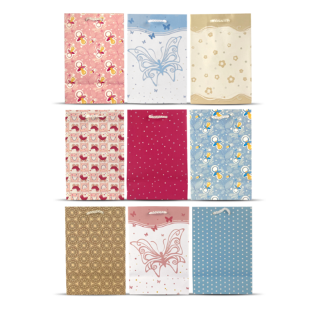 Torebki ozdobne prezentowe w różnych wariantach.