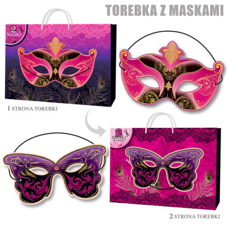 Mix dwóch torebek do pakowania prezentów z maskami do wycięcia