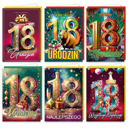 Kartki z okazji 18-tych urodzin.
