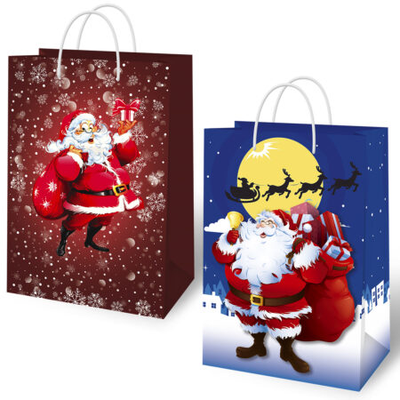 Torebki ozdobne świąteczne ze Świętymi Mikołajami.