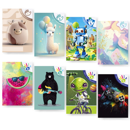 Zeszyty w kratkę dla leworęcznych.