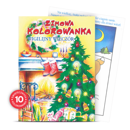 Zimowa kolorowanka dla dzieci Wigilijny Wieczór