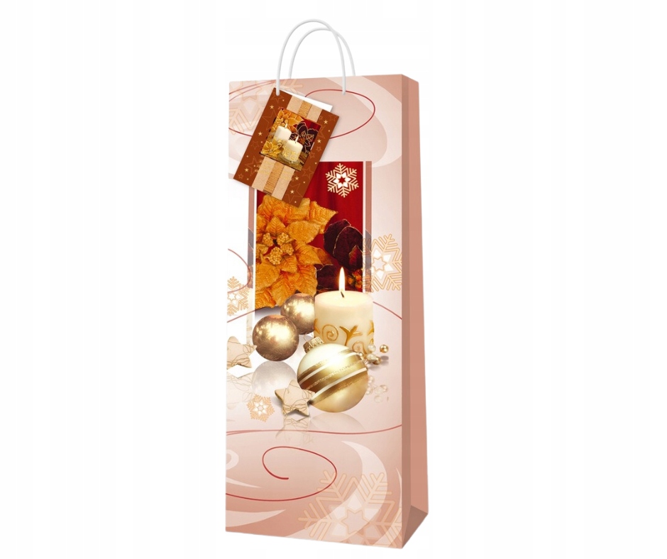 Torebka ozdobna bożonarodzeniowa, biała.