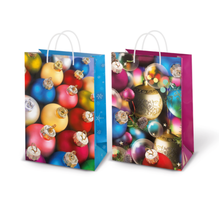 Torebki ozdobne świąteczne kolorowe w różnych wariantach.