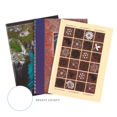 Zeszyty czyste z etnicznymi wzorami oraz ornamentami.