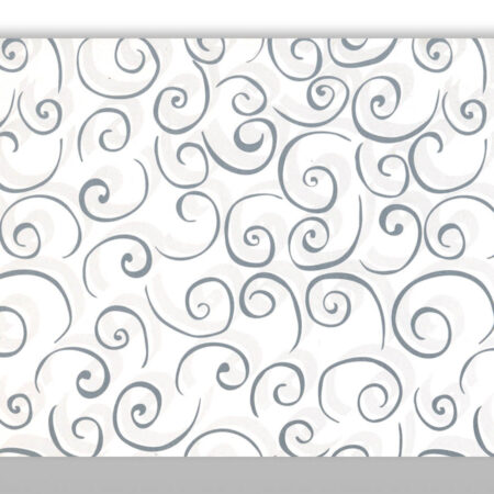 Papier do pakowania prezentów biały w srebrne zawijasy