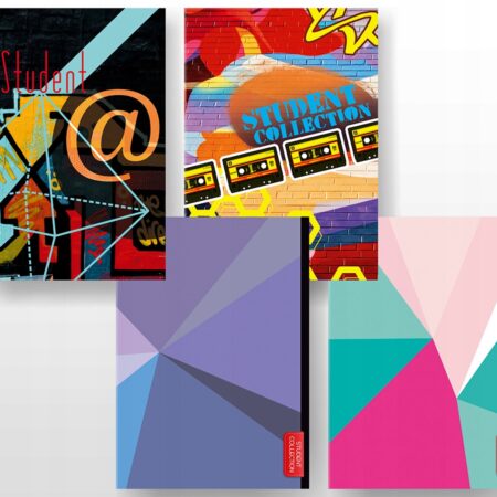 Zeszyty, różne warianty okładek.