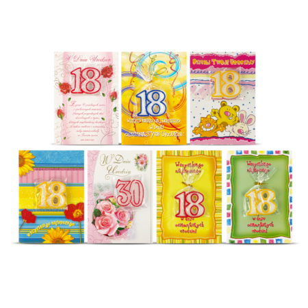 Kartki z okazji 18 urodzin.