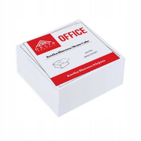 Kostka biurowa klejona karteczki papierowe 85 x 85 x 40 mm.