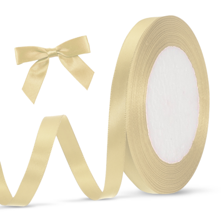 Wstążka rypsowa 1,2 cm x 25 y kremowa.