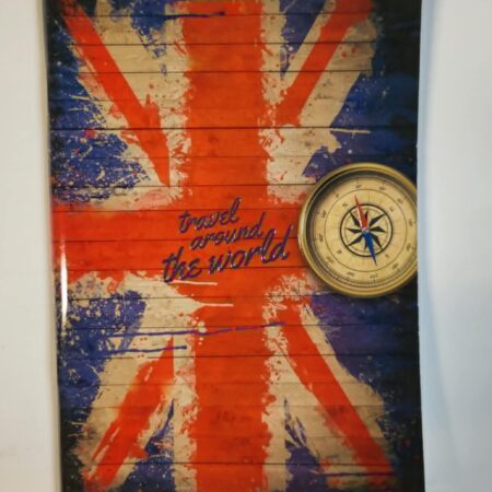 Zeszyt z flagą Wielkiej Brytanii.