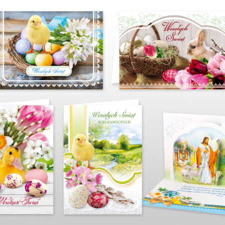 Kartki wielkanocne, różne warianty.