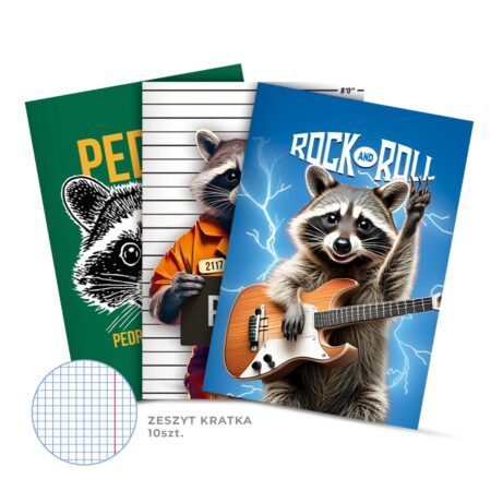 Zeszyty z serii Pedro z szopem praczem.