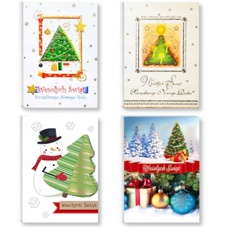 Kartka ozdobna bożonarodzeniowa, różne warianty.