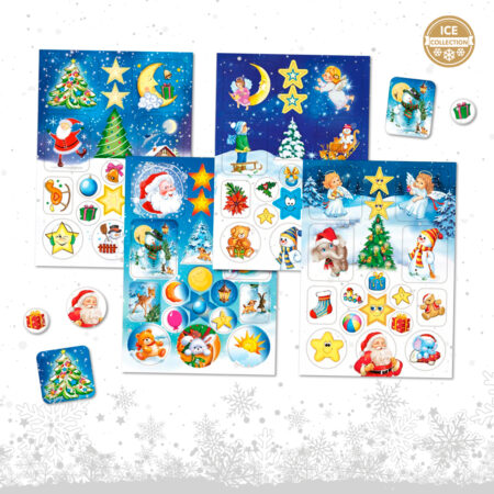Zestaw naklejek bożonarodzeniowych.