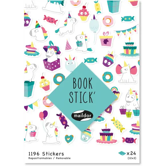 książeczka z naklejkami, 1196 naklejek mix różnych wzorów. book stick maildor