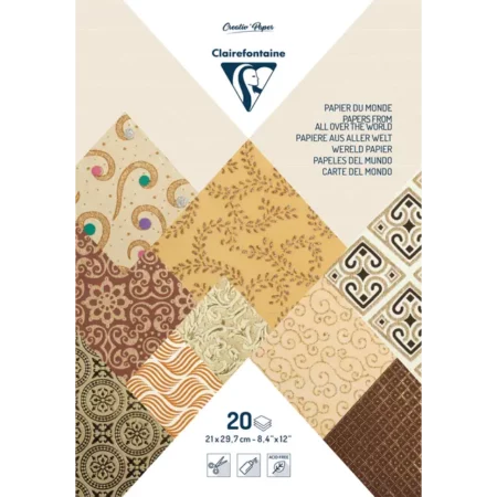 Papier Czerpany Blok Kość Słoniowa/Brązowy