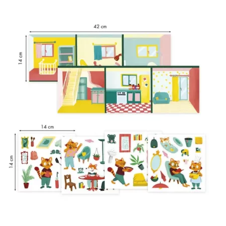 Zestaw Naklejek - Dom - 2 plansze - 4 arkusze naklejek