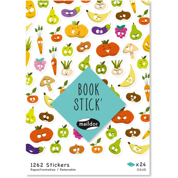 książeczka z naklejkami, 1262 naklejek, mix różnych wzorów, book stick maildor