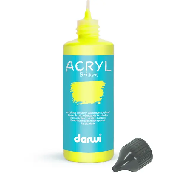 : Farba Akrylowa Błyszcząca - 80ml Zólty neon