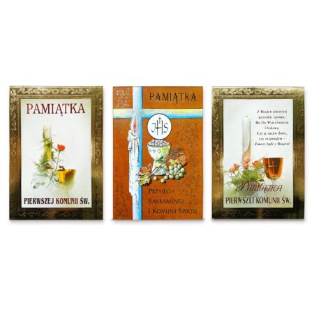 Zdjęcie przedstawia pamiątkę z okazji Pierwszej Komunii Świętej.