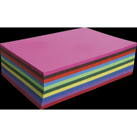 Zdjęcie przedstawia arkusz papierów kolorowych.