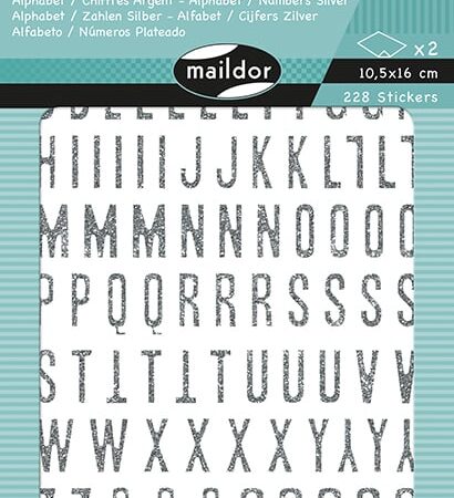 Srebrne Naklejki - Alfabet/Cyfry