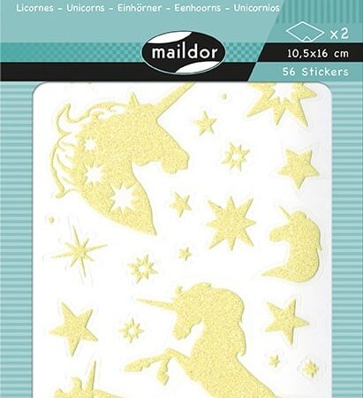 Naklejki Świecące w Ciemności - Jednorożce - 2 Arkusze