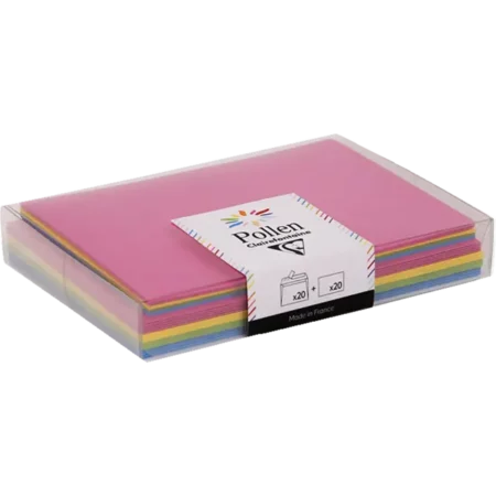 opakowanie zbiorcze kopert ozdobnych, mix różnych kolorów, clairefontaine pollen