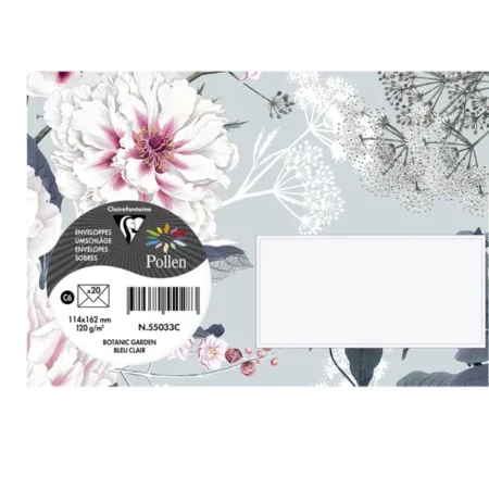 Kwiatowe koperty ozdobne Pollen w pastelowych barwach z dużym motywem kwiatu