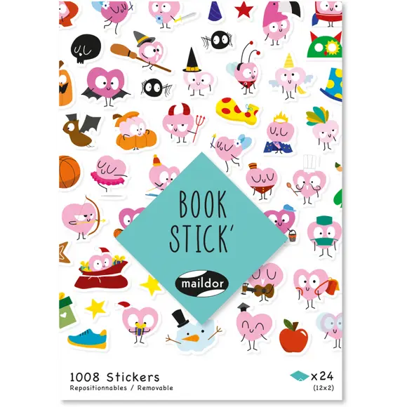 książeczka z naklejkami, 1008 naklejek, mix różnych wzorów, book stick maildor