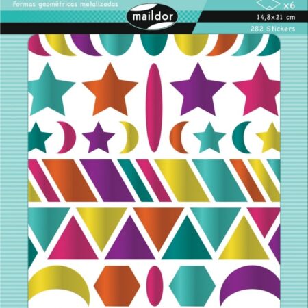 Kolorowe Naklejki Geometryczne - Metaliczne.