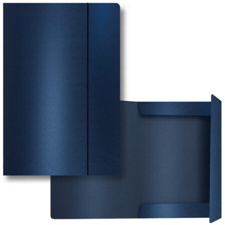 Zdjęcie przedstawia: teczka A4 z gumką Granatowa Papier perłowy