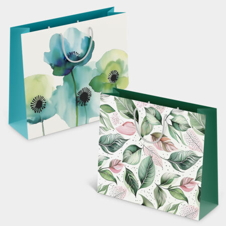 Zdjęcie przedstawia: torebka ozdobna duża z motywem kwiatowym/liści